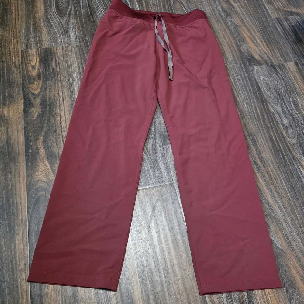 FIGS Livingston Scrub Pants Burgundy Maroon Straight Leg Small S/P